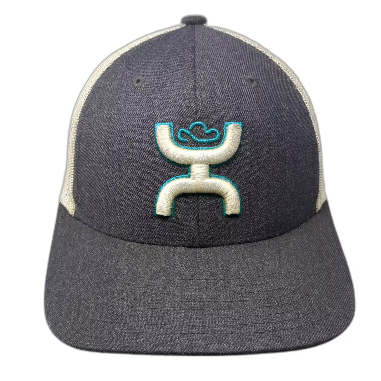 Hooey Trucker Hat Gray Beige Os Snapback Embroidered Mesh Adjustable Logo Hat